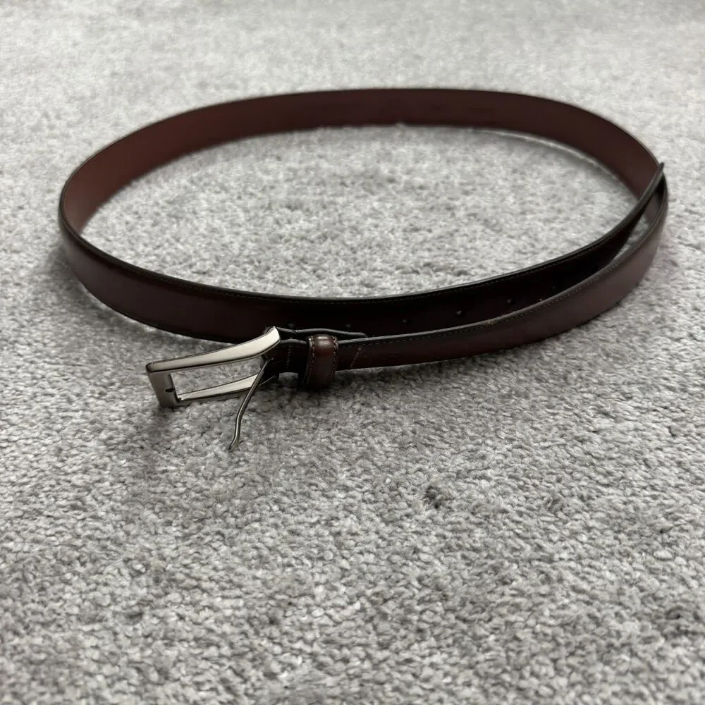 Penguin Full Grain Italian Leather Buckle Dress Belt Mens 45/115 Black Classic